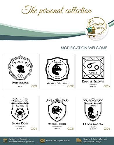 Personalized Birthday Mug Zodiac Sign Core with Smooth Finish | Moscow Mule Copper Mugs Premium Quality Frosty Mug with Handle| Pure Solid Copper Mugs Perfect for Cold Drinks Beer Wine Parties (16 oz)