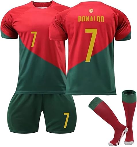 FTRGHNY Camisetas de Futbol Niño y Adulto 2024 2025, Chándal Futbol Niño Conjunto, Equipacion Futbol Niño Equipo de Entrenamiento de Fútbol,Camiseta Niño Futbol, Pantalones, Calcetines y Rodillera | Ya disponible en tu tienda friki favorita! En mundofriki.es!