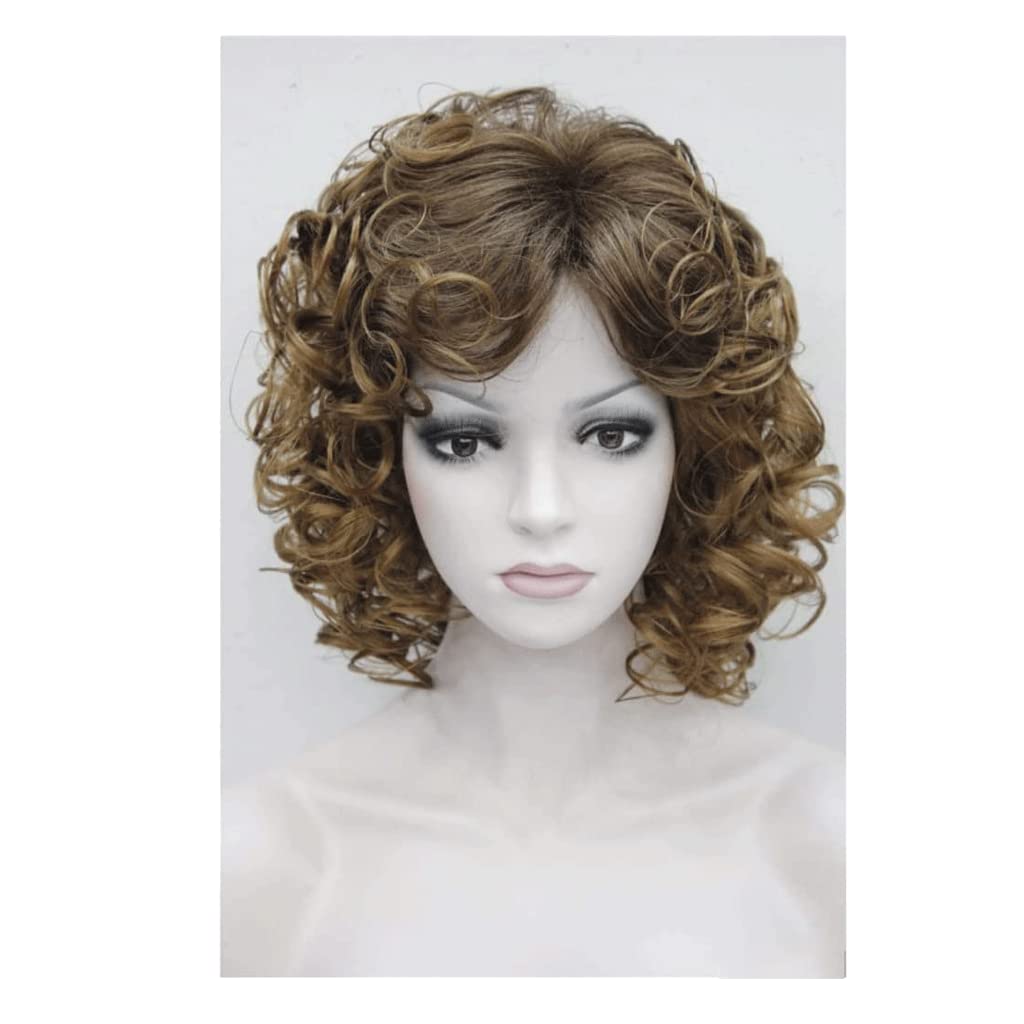 parrucca realistica Parrucca Riccia Corta Da Donna Classica Parrucca Bob Parrucca Riccia Voluminosa Naturale Parrucca Carina Alla Moda Per La Festa Di Tutti I Giorni 12 Pollici/30 Cm eleganza naturale