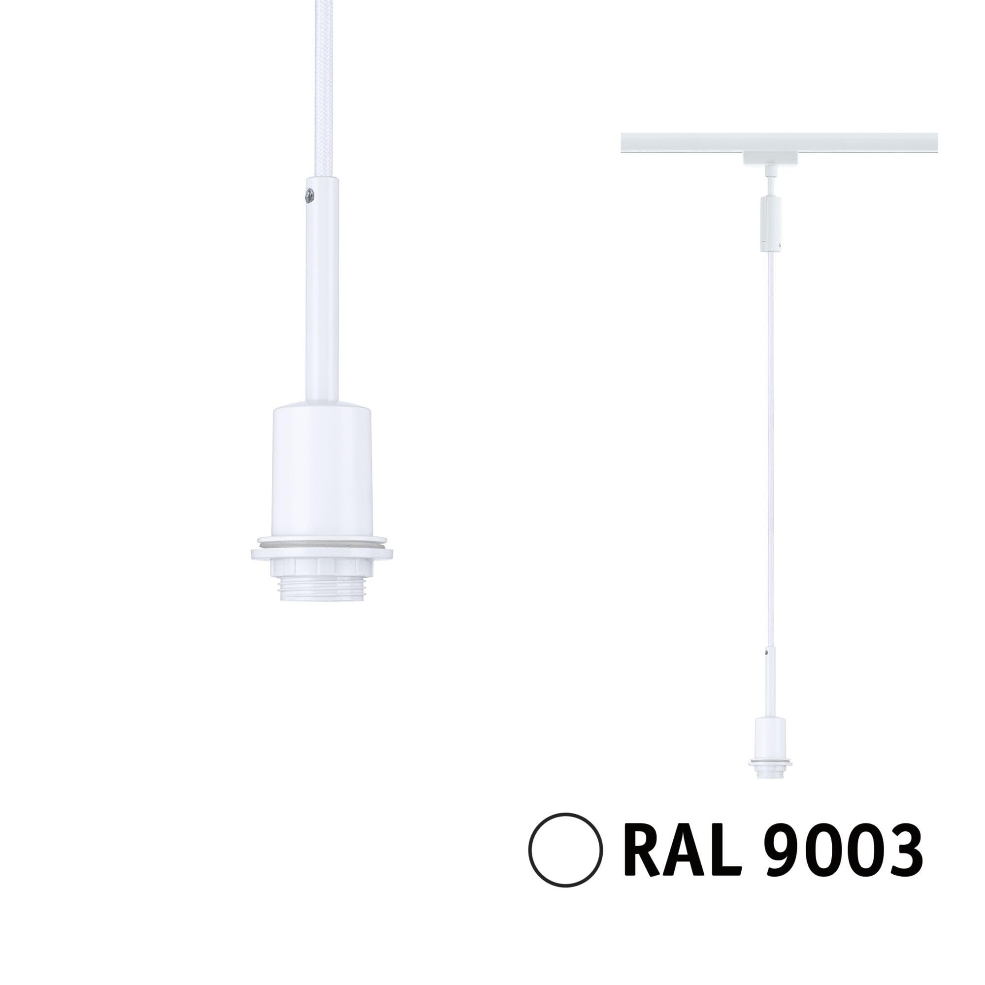 Paulmann 94886 URail Suspension DecoSystems Basic E14 max. 20 W dimmables 230 V Blanc signal système de rail URail - Libre choix de l'ampoule