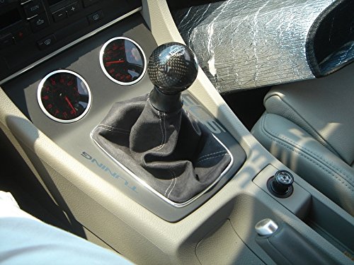 RedlineGoods Shift Boot Compatible with Audi A4 2000-06. Tailor Made - not Universal. Genuine top-Grade Italian Black Leather with Blue Thread