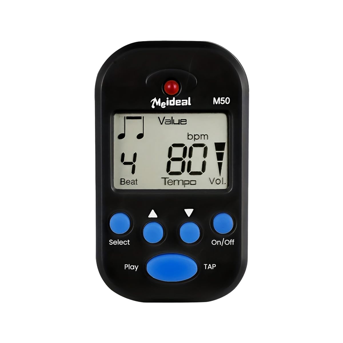 HASTHIP® Digital Clip-On Guitar Metronome, Electric LCD Tempo Trainer with Adjustable Speed & Volume, 3.5mm Earphone Jack for Private Practice, Battery Operated (No Battery)