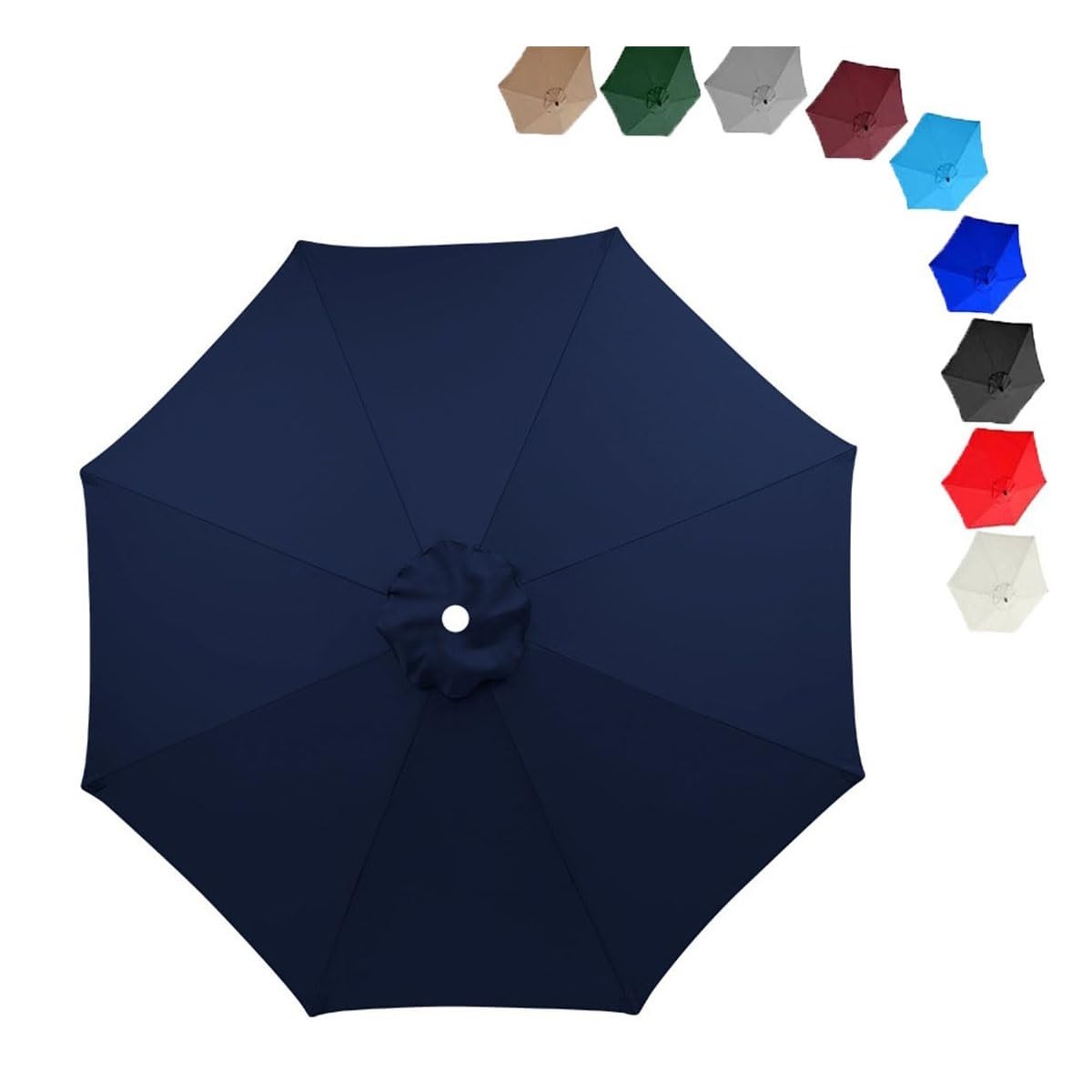 MObyat 230cm/270cm/300cm Patio Umbrella Replacement Canopy, 8 Arms Umbrella Canopy Cover, UV Protective Replacement Parasol Fabric Cover, Canopy Only(Navy blue,230cm/90in)