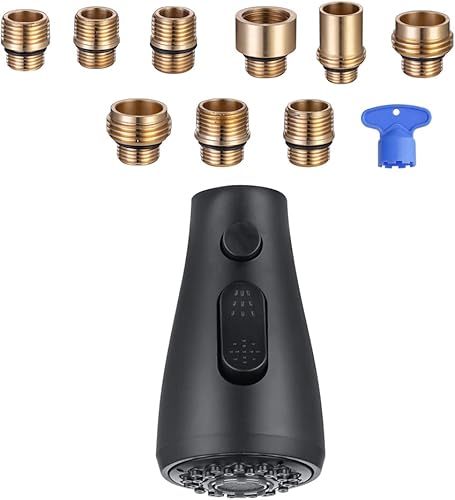 Grifo de cocina extraíble para grifo de cocina, piezas de repuesto, boquilla rociadora con 9 adaptadores para Moen, estándar americano, Delta,