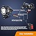 Motorcycle LED Fog Lights U7 Spotlight Daytime Running Lights Bicycle lights with Blue Angel Eyes Halo Ring and Switch 2-Sets