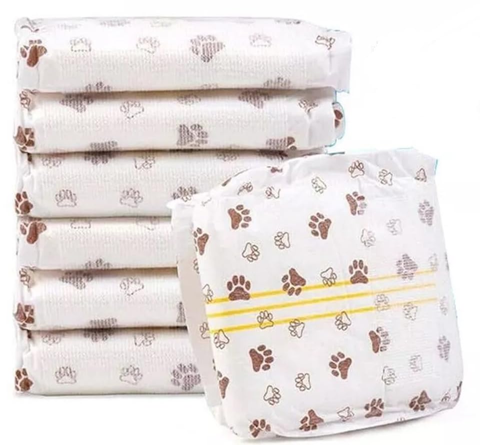 ARA CHOICE 20pcs Dog Nappies Disposable Leak Proof Breathable Pet Puppy Male Wrap Dog Absorbent Sanitary Diapers 20x Diaper Band Safety Pant Underpant (Small)