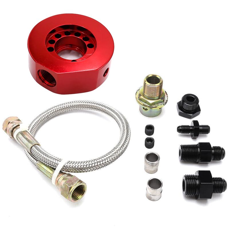 ciciTree Aluminum Oil/Gauge Filter Sender Sandwich Adapter Plate Cooler Line Conversion Kit Compatible for Acura Honda