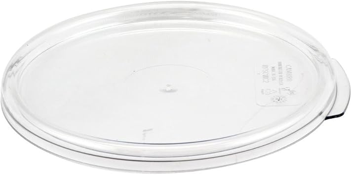 Cambro RFSCW2135 Camwear 2-Quart Clear Round Food Storage Container with Cambro RFSCWC2135 Clear Round Lid