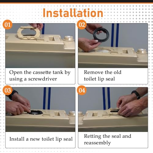 Image of Upgrade Thicker Toilet Lip Seal Replacement Compatible with Thetford Porta Potti Toilet Cassette Tank C2 C3 C4 Caravan Motorhome Before June 2000 Replace#: 16175