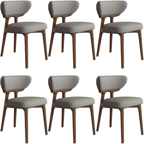 Miniatura 31 de YVYKFZD Sillas de comedor de madera maciza, juego de sillas de cocina sin brazos, silla de comedor con respaldo curvo, silla tapizada de cuero, para