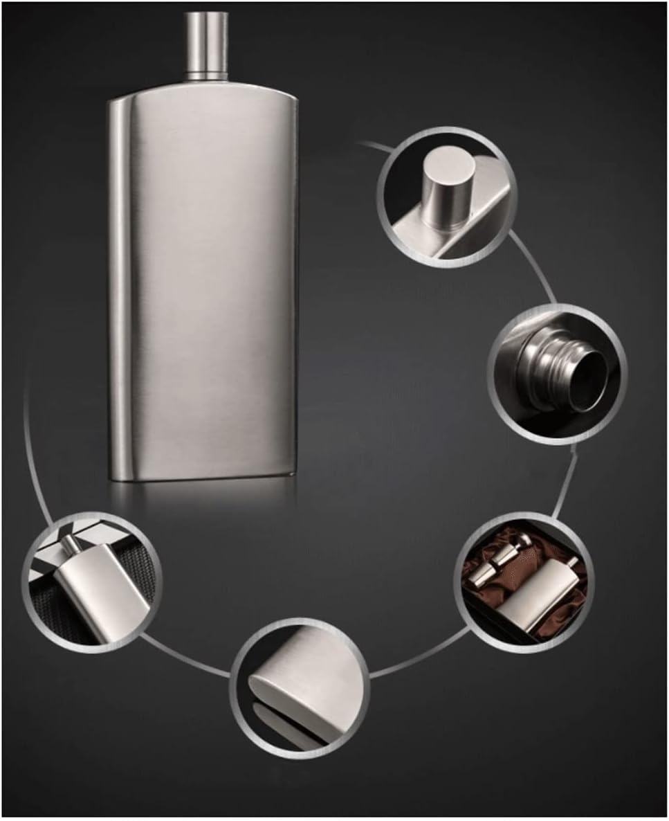 Flasks for Liquor for Men and Woman,Portable 304 Stainless Steel Flasks with Funnel and Cup,Bar Tools, Outdoor Camping Drinkware 4-Piece Set