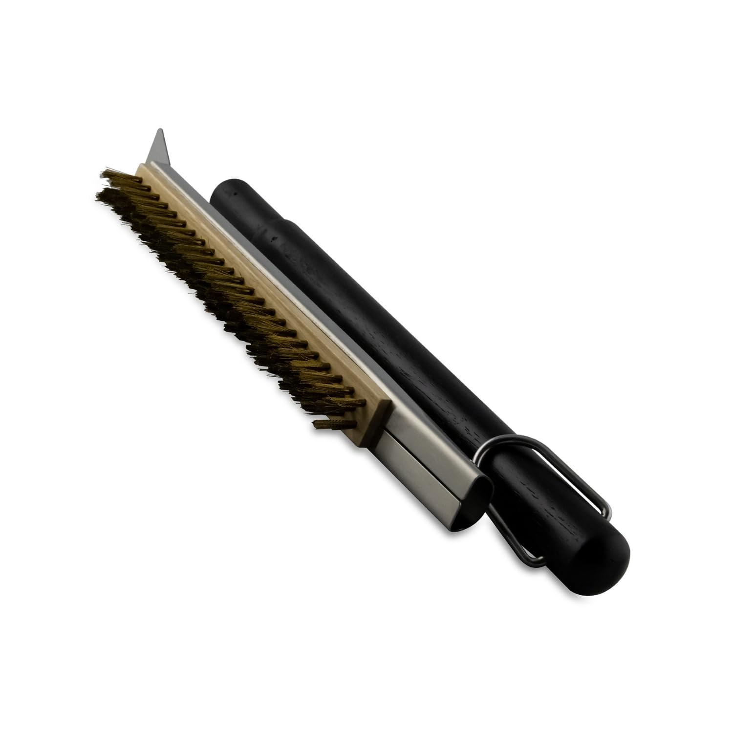 PINNACOLO Wire Bristle Brush with Stainless Scraper - Heavy Duty Grill Cleaning Tool for BBQ, Grilling, and Cooking