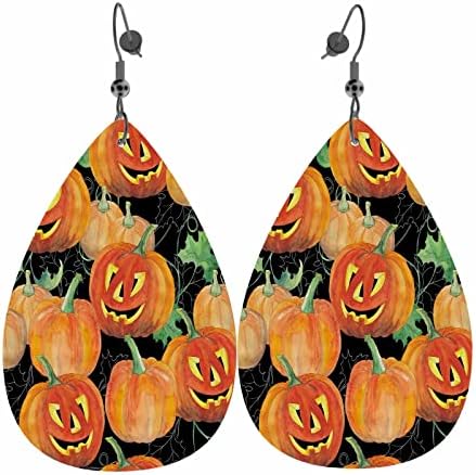 Leather Earrings for Women Teardrop Double-Sided