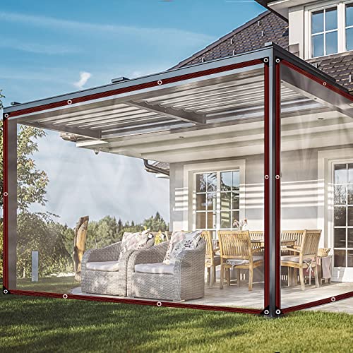 Plane Transparent Mit öSen 2x2m | Abdeckplane Durchsichtig FüR AußEnbereich wasserdichte Folie Gewebeplane Planen VordäCher StrapazierfäHige Wetterfeste Mehrzweck Plane Cover