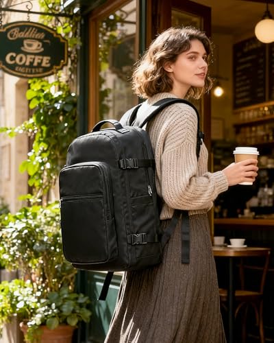 Image of coofay Vacuum Backpack Travel with Pump, Airline Approved Carry On Backpack | 15.6 inch Laptop Travel Backpack with Vacuum System, Compression Backpack with Shoe Compartment, Vacuum Seal Backpack Travel