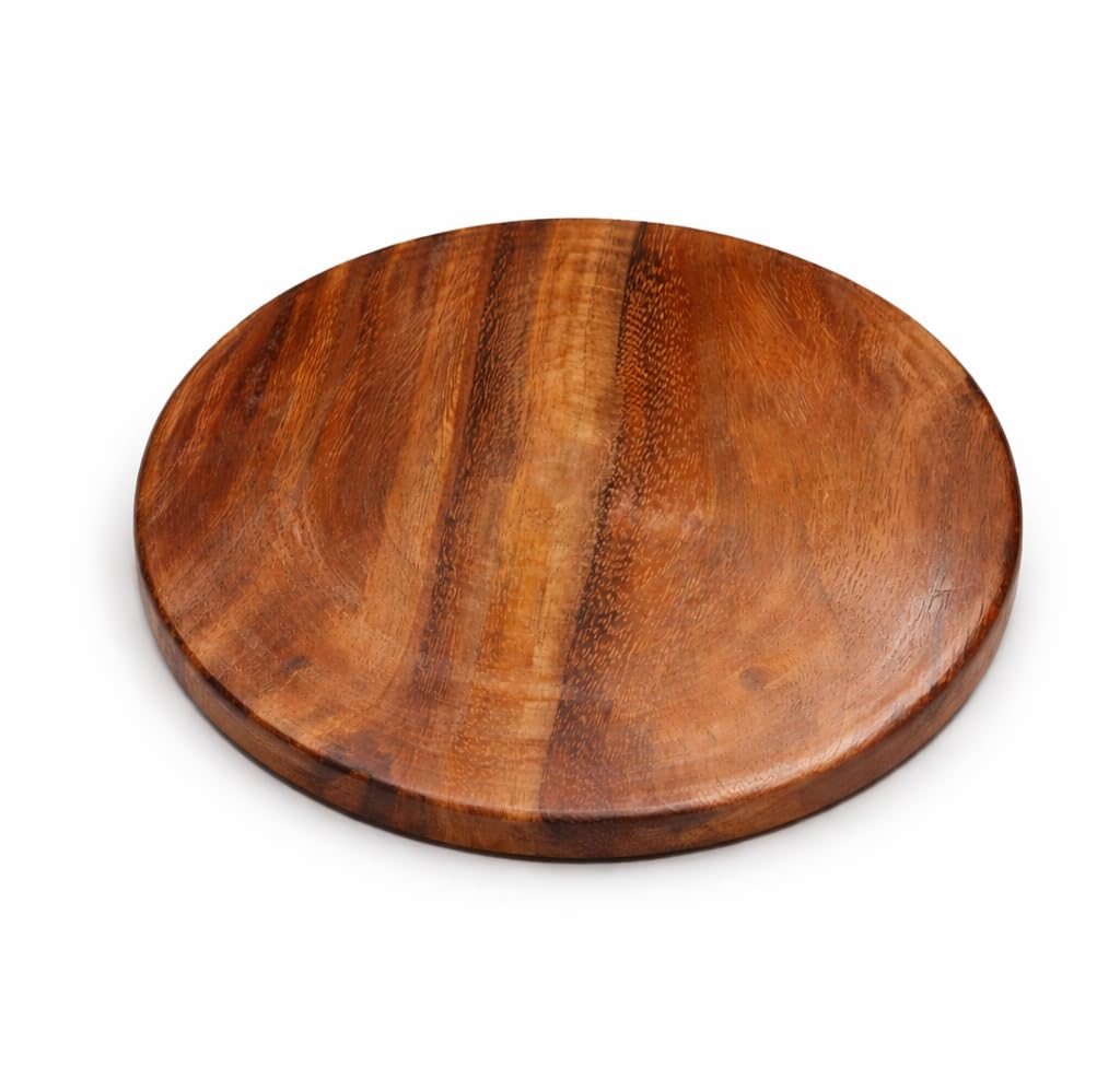 Handmade Solid Wooden Chakla for Roti | Single-Piece Strong Wood Chakla | Smooth Finish Round Roti Board for Kitchen & Cooking Rolling Board for Chapati & Puri-image-34