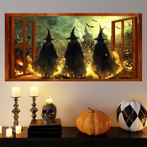 Vinilo Decorativo 3D Halloween Brujas Pegatina de Pared