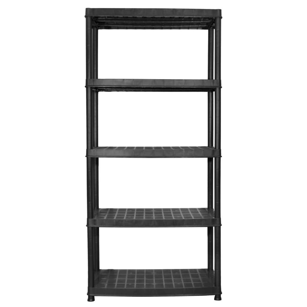 Générique Étagère de Rangement à 5 Niveaux Noir 91,5x45,7x185cm Plastique,Entreprise & Industrie,Stockage Industriel,Étagères industrielles,Noir,9.5 KG,147686