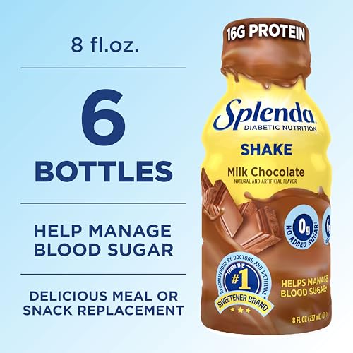 Image of SPLENDA Diabetes Care Shakes - Meal Replacement Shake, 8 Fluid Ounces Per Bottle (Milk Chocolate, 6 Pack) | Meal Replacement Shake