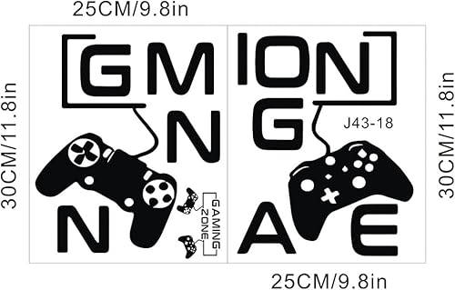 Miniatura 6 de fanquare Calcomanías de pared para control de juegos, calcomanías de pared para niños, decoración de pared para niños, dormitorio, sala de estar