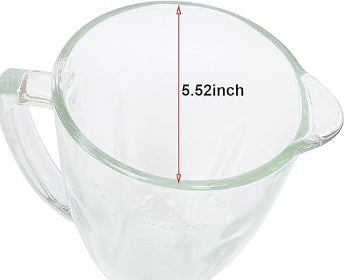 Miniatura 7 de Piezas de repuesto Conjunto de tarro de vidrio de 6 tazas con cuchilla, junta, tapa inferior, tapa. Compatible con licuadoras Oster