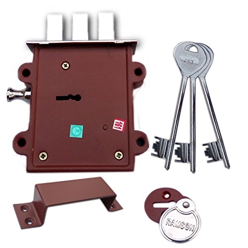Image of RAMSON Key Lock with A Tower Bolt (Silver, Painted Finish)