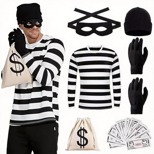 ZhuXIXILiang 6pcs Halloween Juego de disfraces de ladrones para