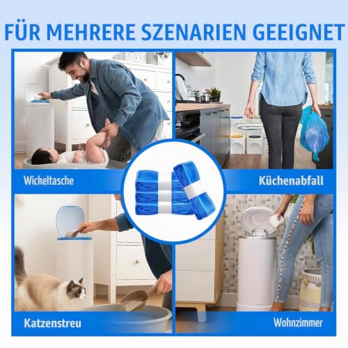 Windeleimer Nachfüllbeutel,4.5M,18 Stück Windeleimer Nachfüllkassetten kompatibel mit AngelCare,Tommee Tippee,Litter Locker – Ansicht 6
