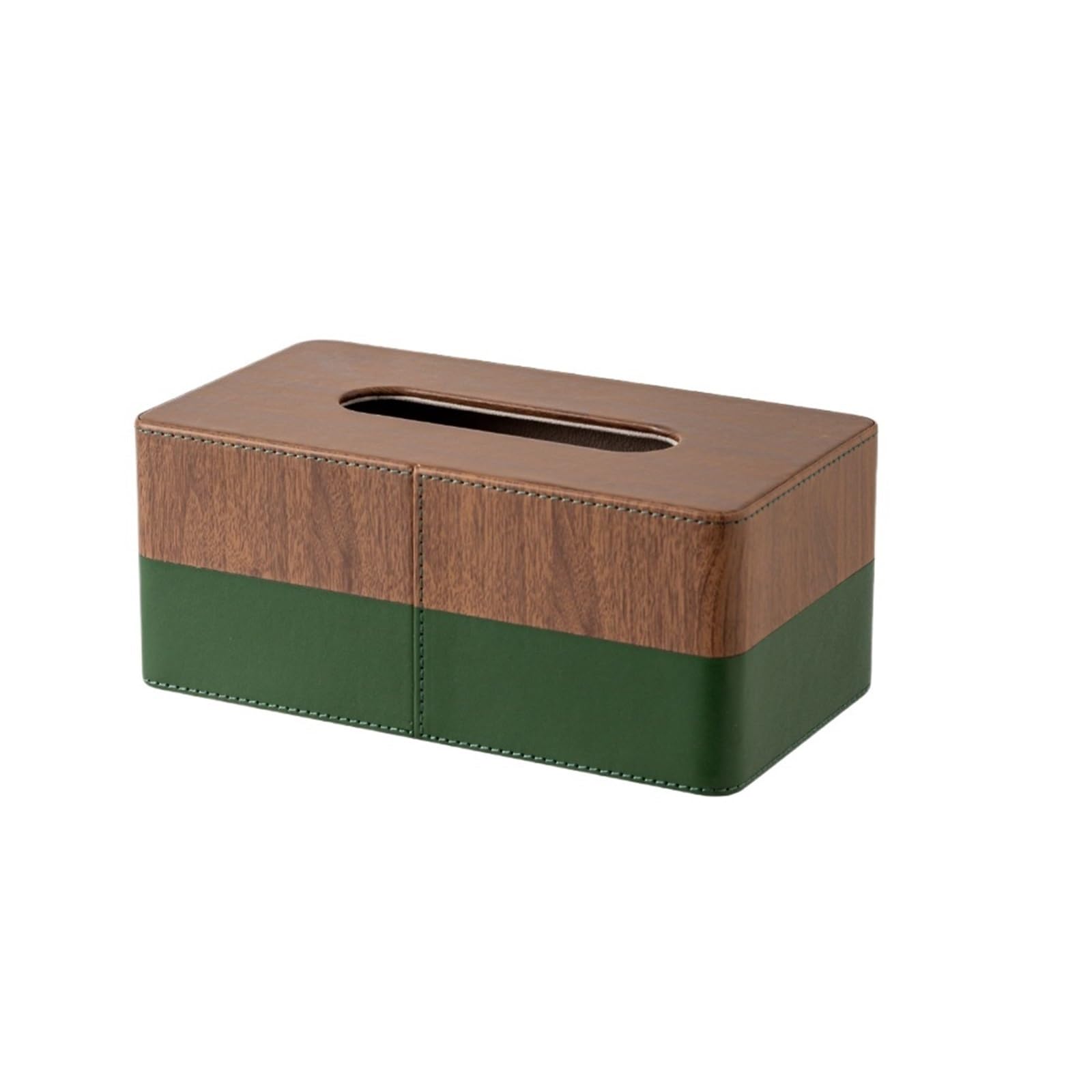 Tissue Case Creative Rectangular Living Room Napkin Facial Dispenser Leather Magnetic Desktop Tissue Box Tissue Dispenser(Green)