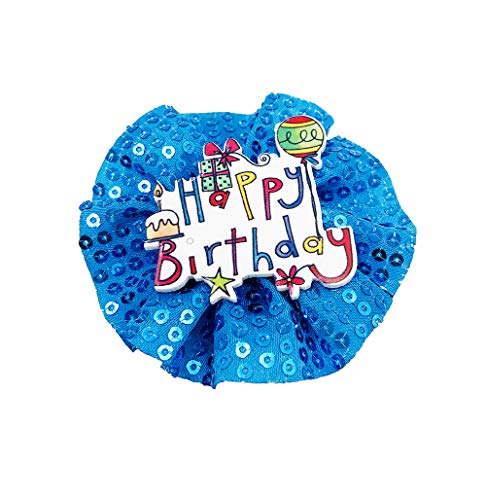 PET SHOW Blue Crown Dog Birthday Party Hat with Bandana and Collar Bows Charms Costume Set Reusable Birthday Party Headband Puppies Cat Kitten Hats with 0-9 Figures Charms Grooming Accessories - Thumbnail 4