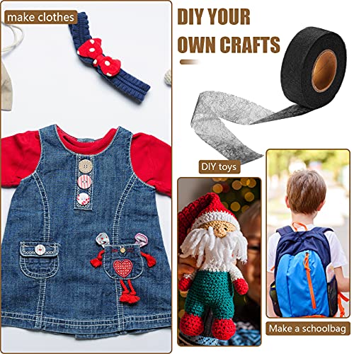 Outus Iron On Hem Tape Fabric Fusing Hemming Tape Wonder Web Adhesive Hem Tape For Pants Each 27 Yards, 2 Pack (Black, 1 Inch) #TOP5