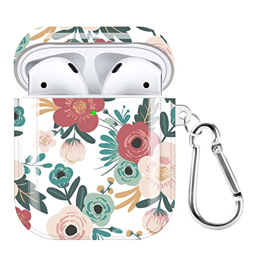 Clear Flower Airpods Case Cover,Soft Tpu Airpods Case 2&1 Shockproof Silicone Waterproof Airpods Skin Cover Protective Case For Airpods 1St/2Nd Charging Case For Iphone Xr/7/7P/8/8P (Floral) #TOP30