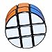 Coolzon Circulaire 2x3x3 Puzzle Cube Spécial Circular Cubo Jouet de Vitesse Version Autocollant de PVC 66mm, Noir
