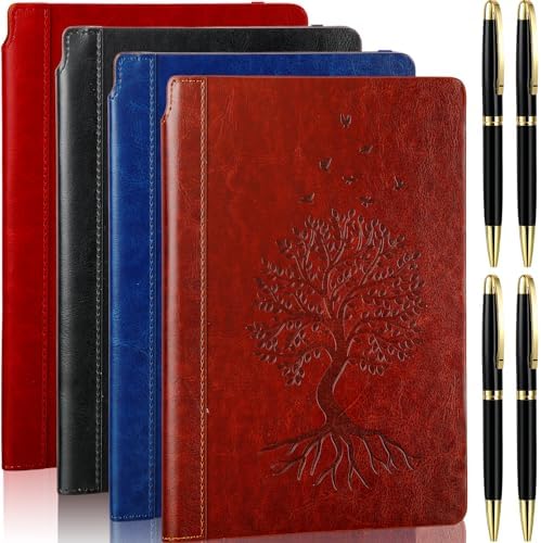 Cholemy 10-Pack Floral Hardcover Notebooks - A6 Size (4"x7"), 200 Lined Pages, PU Leather, Bulk Journals For School & Office