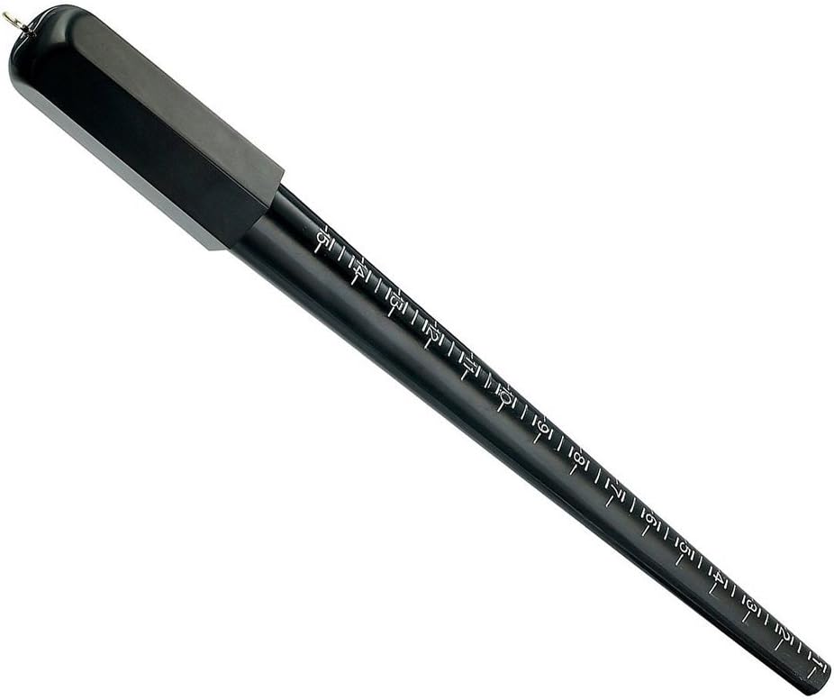 BENCH WIZARD12.5" Grooved Plastic Ring Stick Mandrel | Black Design | Sizes 1-15 with Quarter Increments | Ideal for Ring Sizing & Repairs