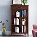Leick Home 82262 Mission Mantel Height Bookcase with Slatted Sides and Top Drawer, Made with Solid Wood, for Living Rooms, Mission Oak Finish, Brownbronze