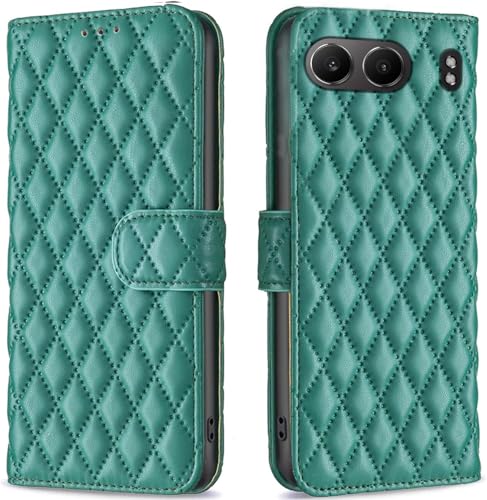 Image of ClickCase for OnePlus Nord 4 5G Puffer Bubbly Soft Faux Leather Back Case Magnetic Wallet Flip Cover for OnePlus Nord 4 5G (Bottle Green)