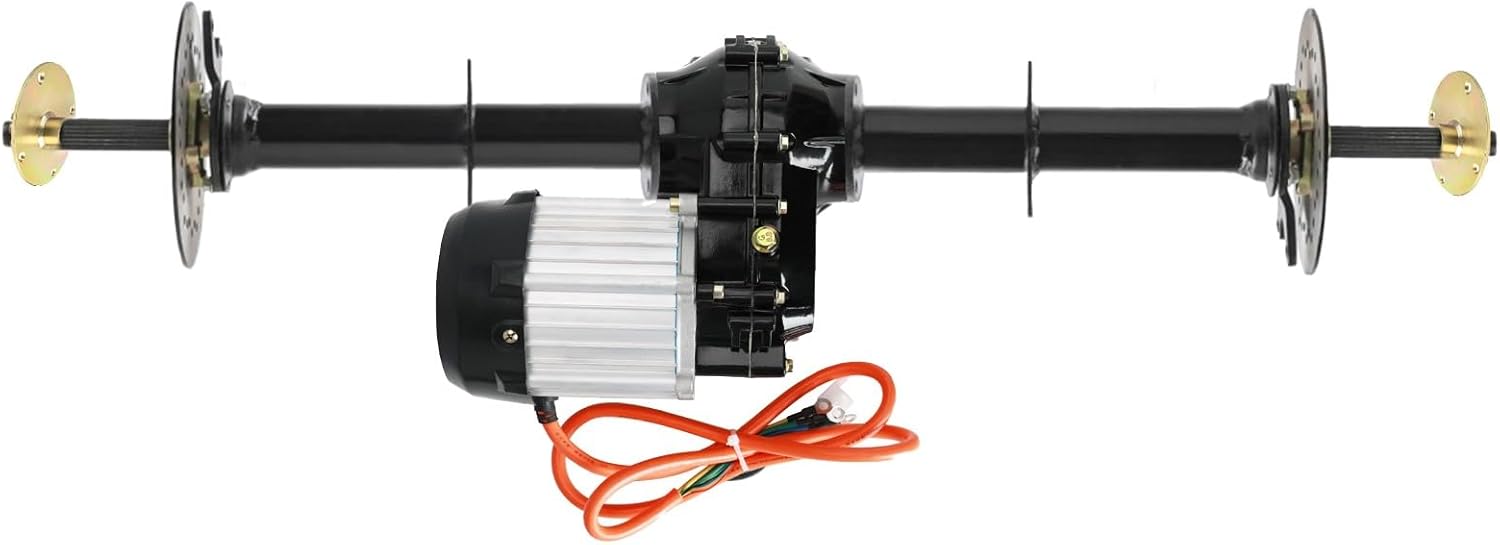 72V 1500W Brushless Motor Kit with 16T Differential Gearbox & Rear Axle Kit, High-Performance Drive System for Go-Karts, ATVs, Electric Trikes, and DIY Projects (40" Axle)
