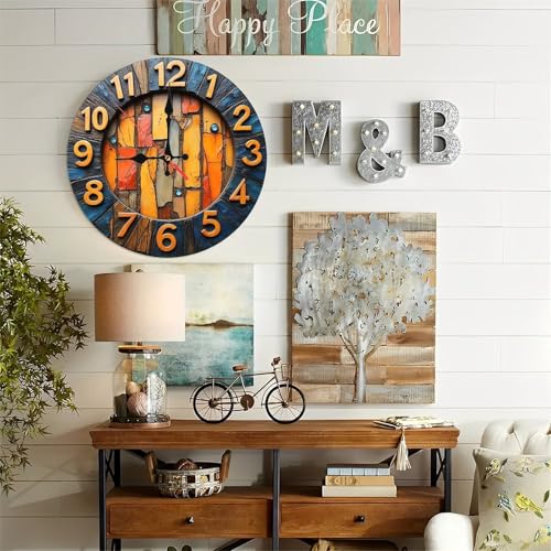 Reloj de pared de madera único 10 pulgadas decorativo miniatura 4