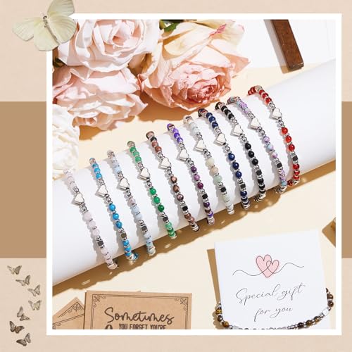 12 Pcs Inspirational Thank You Bracelets Cards Set Coworker Bracelets Bulk for Staff Appreciation Women Friend Birthday Thanksgiving Christmas4