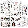 arricraft 10 Sheets Fashion UV DTF Cup Wrap for 16OZ Glass, Hair Salon Make up Rub on Decals Sunglasses Leopard Transfer Stickers for DIY Bottles Containers Cosmetic Supplies Women