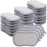 28 Pack Multi Purpose Kitchen Scrub Sponges, Non Scratch Reusable Dual Sided Microfiber Dish Sponge for Cleaning Pots Pans Dishes