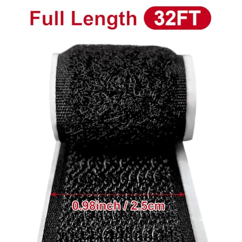 Image of 1 Inch x 33 Feet Hook and Loop Tape, Nylon Heavy Duty Hook and Loop Tape Strips, Excellent Grip, Non-Adhesive, Interlocking Tape,for Sewing, Crafting,DIY,Wall Adhesive Strips