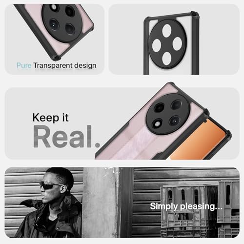 Image of Pikkme Back Cover | Crystal Clear Transparent Back | Ultra Hyrbid | Full Camera Protection | Raised Edge | Bumper Back Case Oppo F27 Pro Plus 5G (Black)