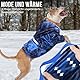 SlowTon Hunde Hoodie, Warmer Flanell Hundepullover Mit Leine Portal und Tasche, Kapuzenpulli Overall für Kleine Mittlere Hunde Chihuahua Teddy, Blau-Grau Tie Dye
