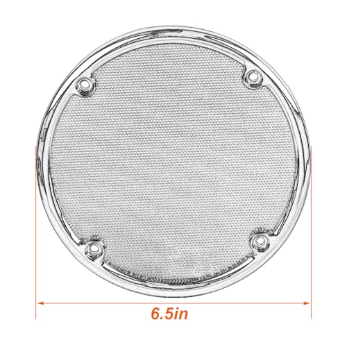 Image of 1 Pair Chrome+Black Rear Speaker Trim Grills Mesh Covers Compatible with 2006-2013 Harley Electra Glide Street Glide Ultra Classic