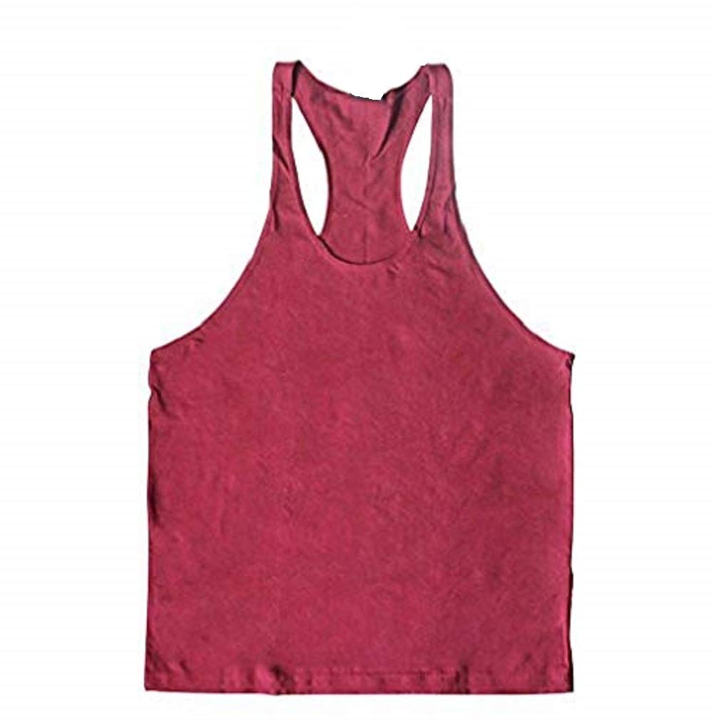 FlexzFitness Muscle Tanktop Singlet Y-Back Stringer Mens Bodybuilding Vest, Racerback Golds Tank Gym Vest