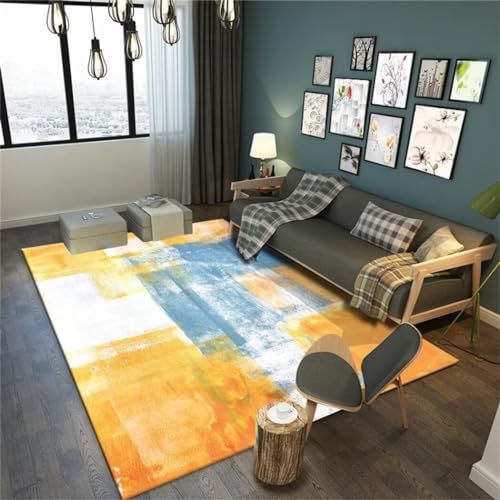 Tapis lavable en machine orange 80x160cm pour simplifier le nettoyage - 2
