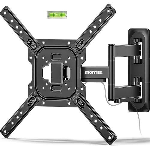 monTEK Full Motion TV Wall Mount for 23–65 Inch Flat & Curved TVs and Monitors, Swivel & Tilt...