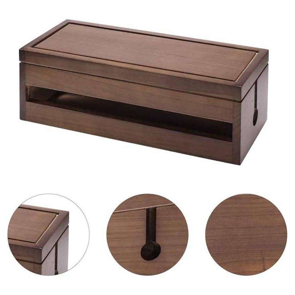 Caja De Gestión De Cables De Madera, Organizador De Cables, Caja De Almacenamiento De Cables, Funda Oculta, Cubierta Protectora De Almacenamiento para Cargador para Hogar Y Oficina